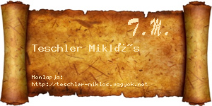 Teschler Miklós névjegykártya